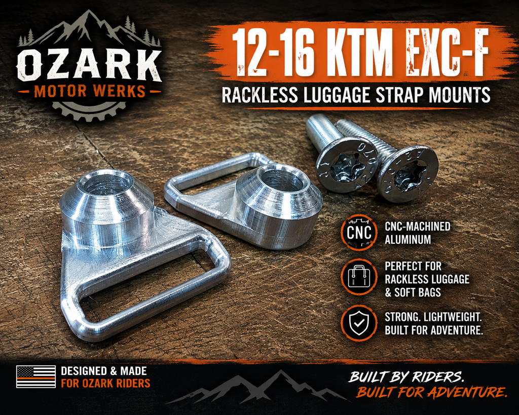 12-16 KTM EXC-F Rackless Luggage Strap Mounts