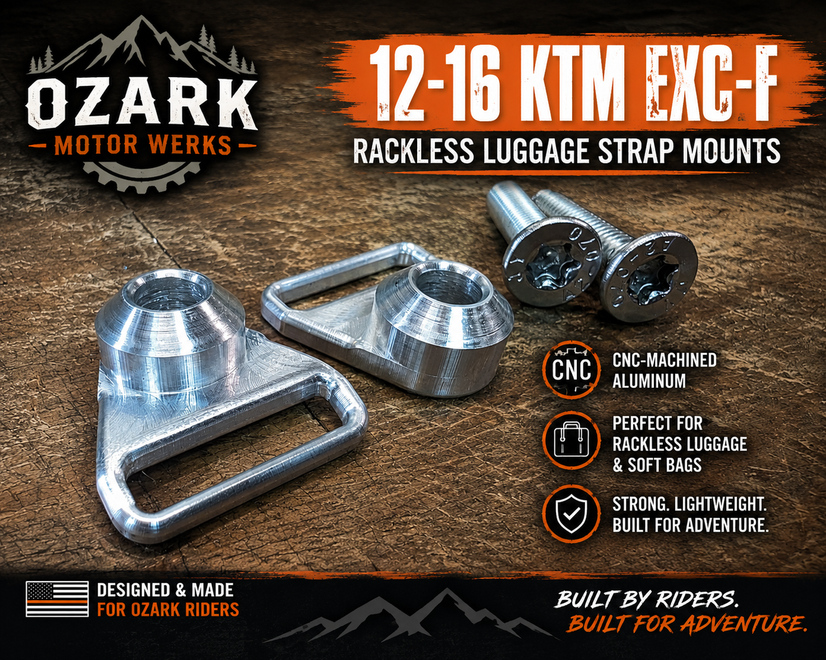 12-16 KTM EXC-F Rackless Luggage Strap Mounts