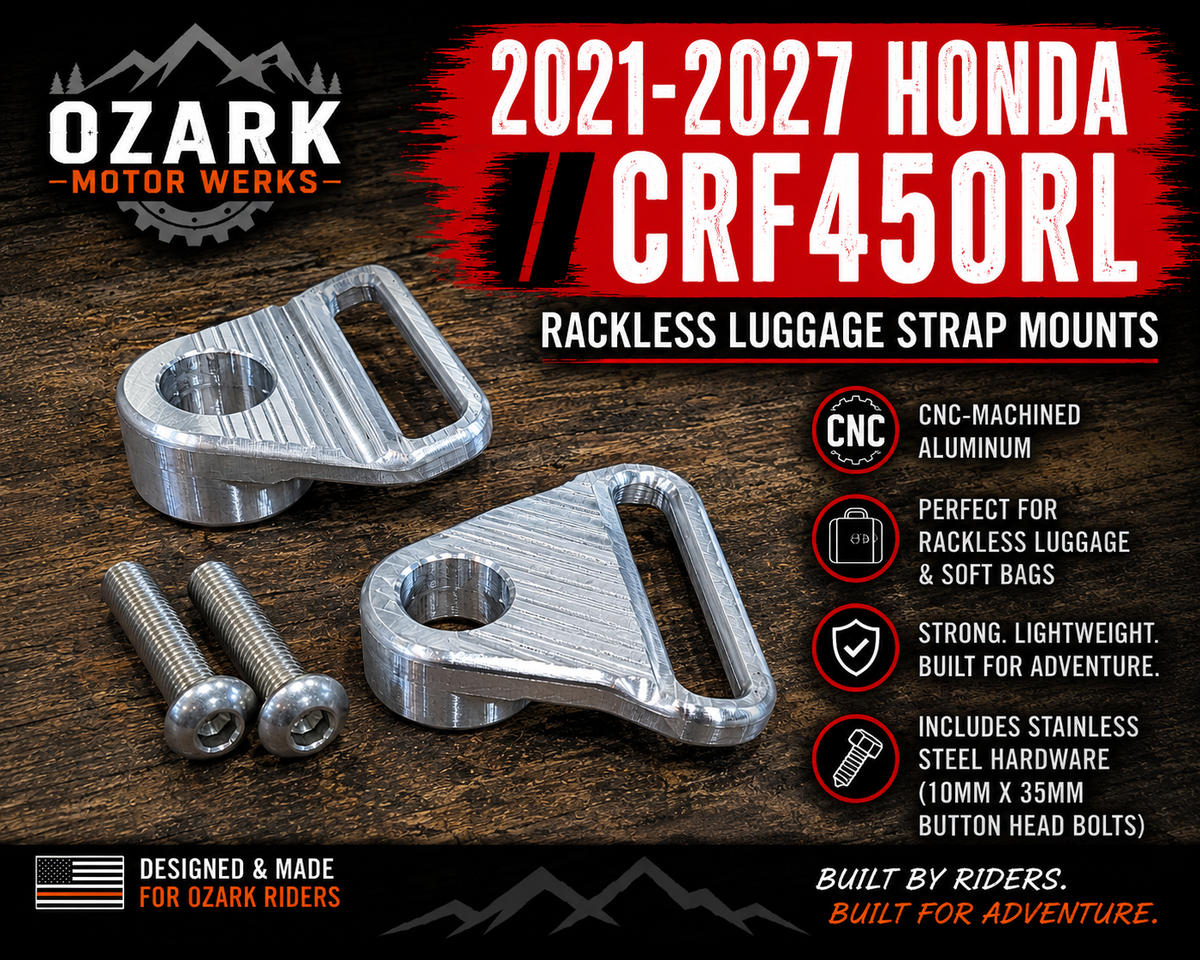 Honda CRF450RL Rackless Luggage Strap Mounts