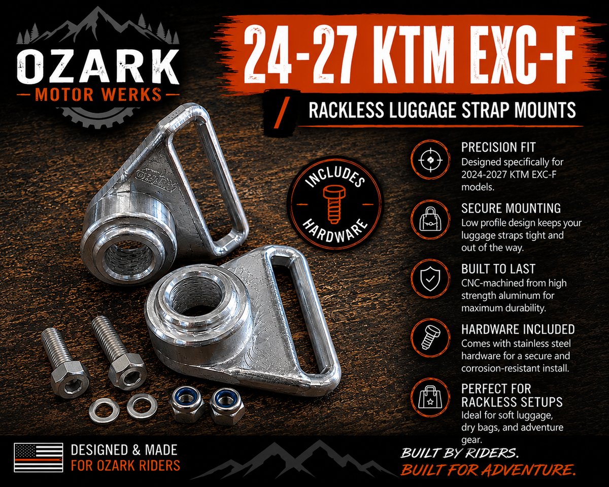 24-27 KTM EXC-F & Husqvarna FE Rackless Luggage Strap Mounts